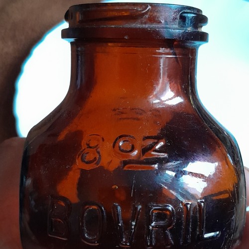 Bovril vintage amber glass - vintage,