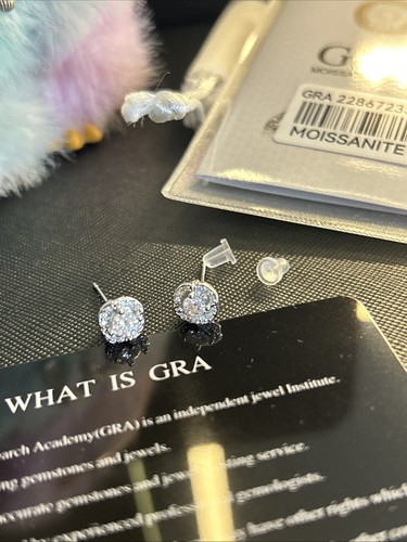 Moissanite stud earrings gra - moissanite,