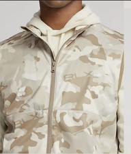 RLX Golf Ralph Lauren Camo Packable Water-Repellent Gilet, Khaki M – Retail £169