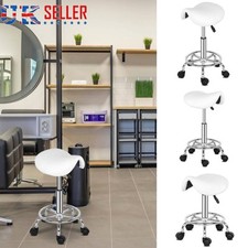 Saddle Stool PU Leather Adjustable Rolling Salon Chair Steel Frame for Massage