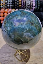 Moss agate crystal sphere - moss,