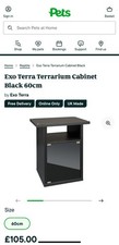 Exo Terra Terrarium Cabinet Black Stand Durable for Reptile Enclosure Glass Door
