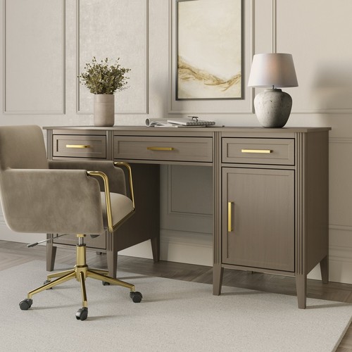 Dark wood office desk - desk, with