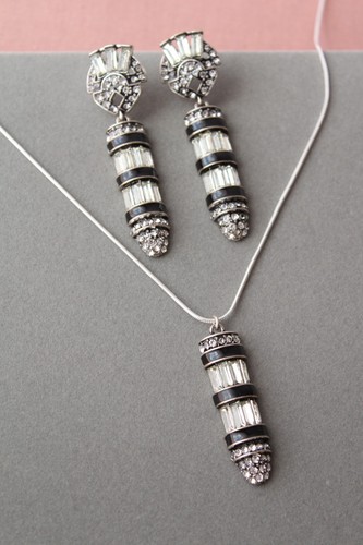 Art deco jewelry set statement - jewelry,