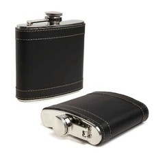 Hip Flask 6oz Plain Black