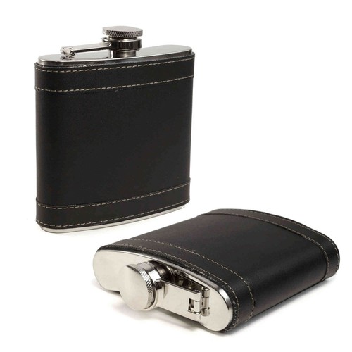 Hip flask 6oz plain black - flask,