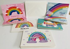 20 x Thank you Cards Set & Envelopes Rainbow Design, Thank You Notelet, Thanks