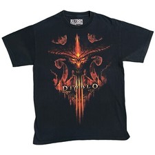 Diablo III 3 Mens MEDIUM Black T-Shirt Graphic Faded Video Games Blizzard