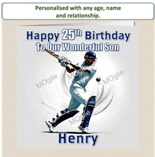 Personalised Cricket Birthday Card 30th 40th Uncle Brother Grandad Son CRIC1