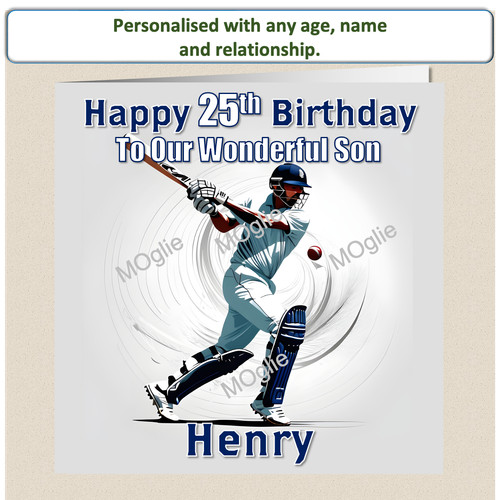 Personalised cricket birthday - personalised,