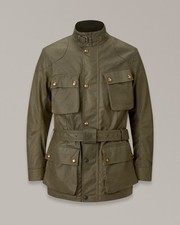 Belstaff Trialmaster Men's Waxed Cotton Jacket Ultracore 8oz - Olive