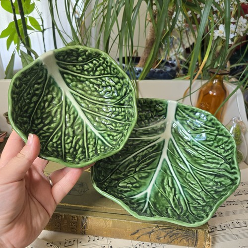 Vintage majolica cabbage leaf - vintage,