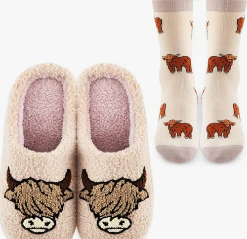 Highland cow slippers - highland, socks