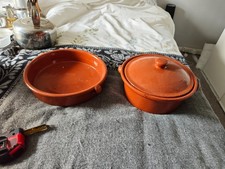 2X Terracotta Cooking Pots