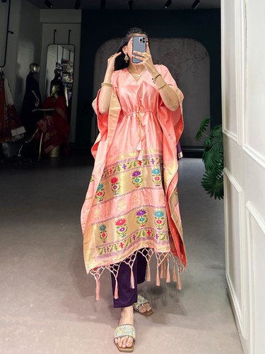 Pure gaji silk kaftan abaya - pure,