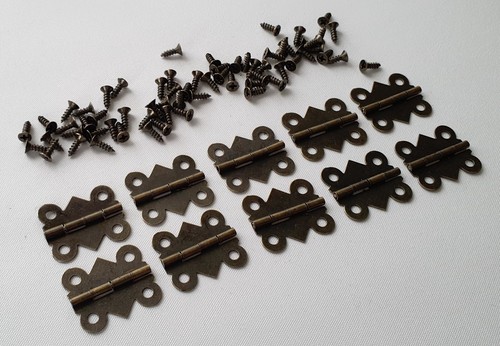 10x brown mini brass butterfly - brass,