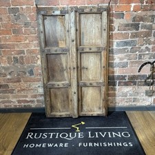 Pair Of Vintage Wooden Door Shutters - Medieval Style - Rustic Feature