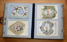 Antique Album of Victorian/Edwardian Greeting Cards and Scrapbook