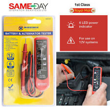 12V Battery & Alternator Tester 6 LED Indicator Health DIAGNOSTIC Tool UK