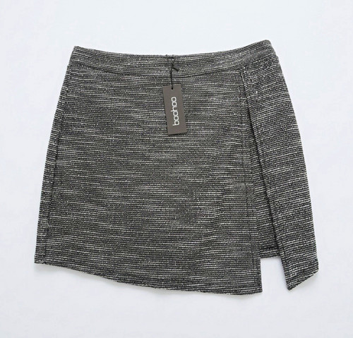 Boohoo black white knit wrap - boohoo,