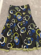 Ladies Alex & Co Size 12 gypsy style long black skirt in lining design pattern