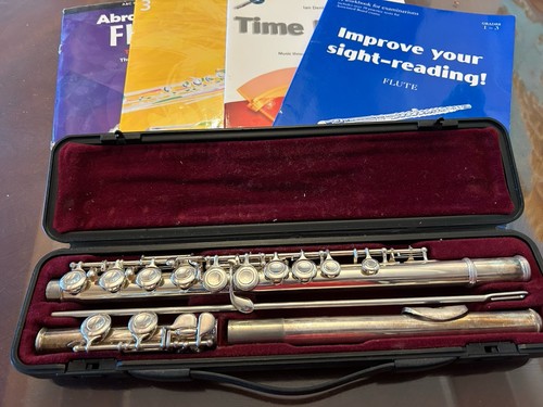 Yamaha silver plated flute - plated, +