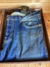 Rokker Original Men's Stone Washed Blue Motorcycle Motorbike Jeans UK 36 /32"