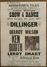 Reggae concert poster - Dillinger - The Clash Hammersmith Palais 1977 A3 reprint