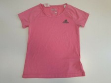 HH907 GIRLS ADIDAS PINK CREW NECK S/SLEEVE STRETCH T-SHIRT AGE 9-10 YEARS