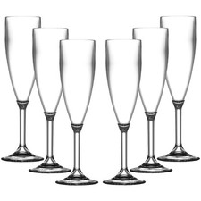 Clear Plastic Champagne Flutes 6oz – Unbreakable Reusable Glasses