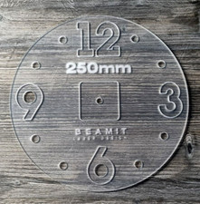 250mm acrylic clock router template laser cut (woodworking craft)