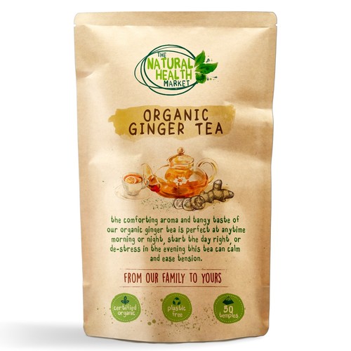 Organic ginger tea bags - bags, –