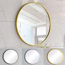 S-XL Large Metal Framed Round Wall Mirror Circle Glass Bathroom Mirror Decor UK