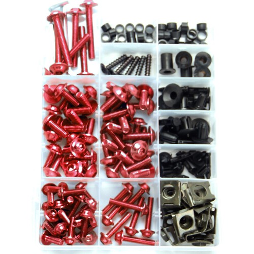 Red complete fairing bolt - red,