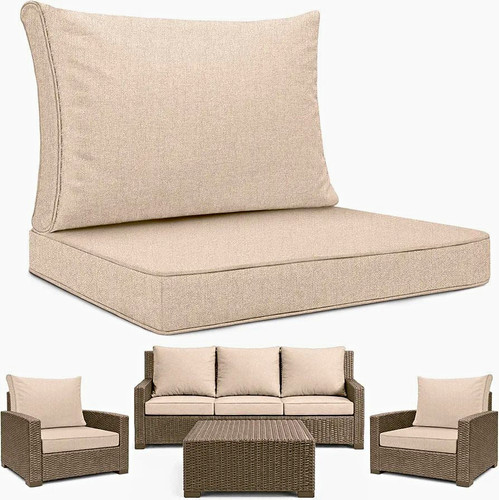 Beige solid deep seat - beige,