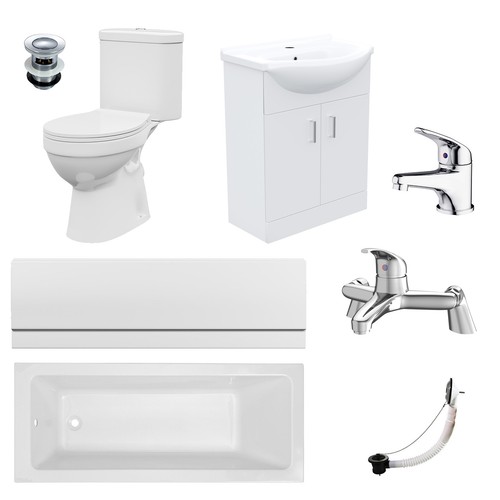 Bathroom suite 1600mm bathtub - bathroom,