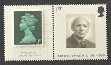 2007 1st Arnold Machin with Label UM from LS40 Smiler Sheet