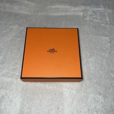 Authentic empty Hermes box with tissue paper - 13.5x13.5x3 cm