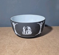 Lovely Antique Wedgwood Jasper Ware Dipped Black 4 5" Bute Bowl