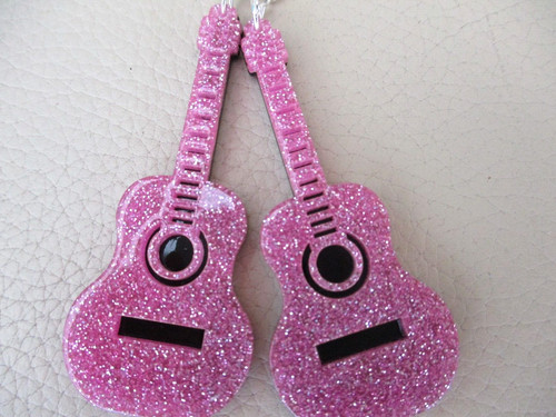 Sparkle pink glitter guitar - sparkle,