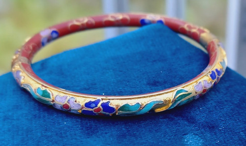 Vintage gold cloisonné floral - vintage,