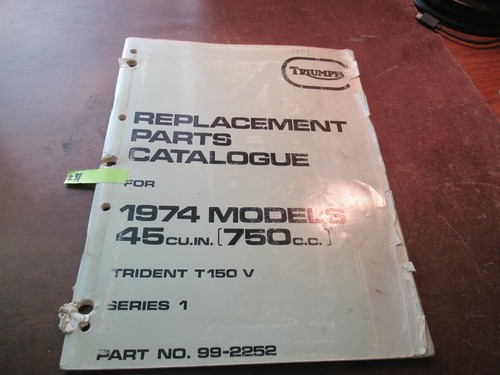 Triumph parts catalog - catalog, list