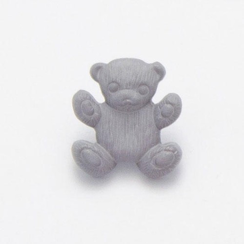 Grey teddy bear buttons - grey,