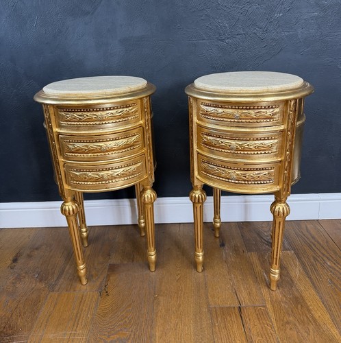 Pair round french - round, gilt