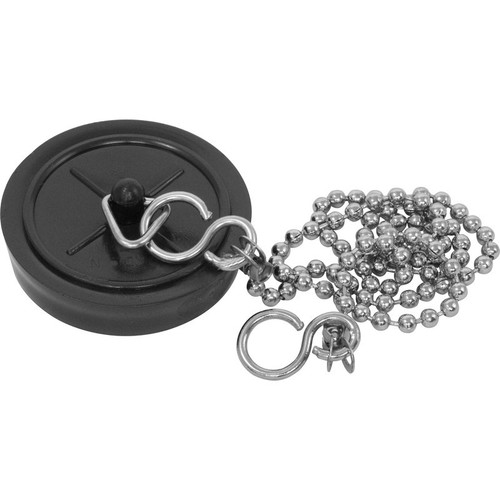 Bath plug and chain - plug, black