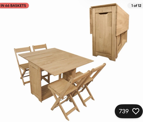 Wood folding dining table - folding,