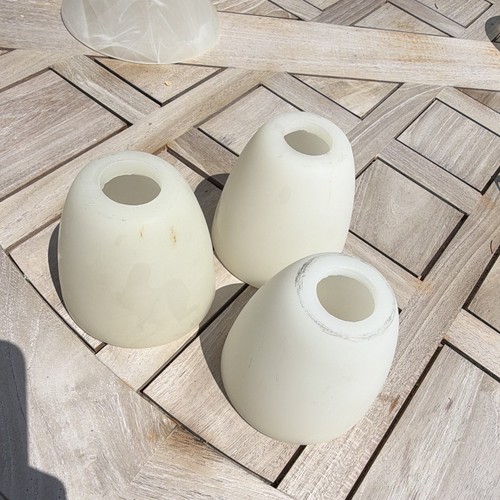 Three opal milk glass lamp - opal,