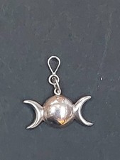 Three moon silver pendent