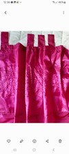  a pair of fucshia pink tab top curtains 146cmx220cm with detailed sequined area