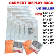 Garment bags clear cello plastic self seal packaging for  Clothing T-Shirts etc